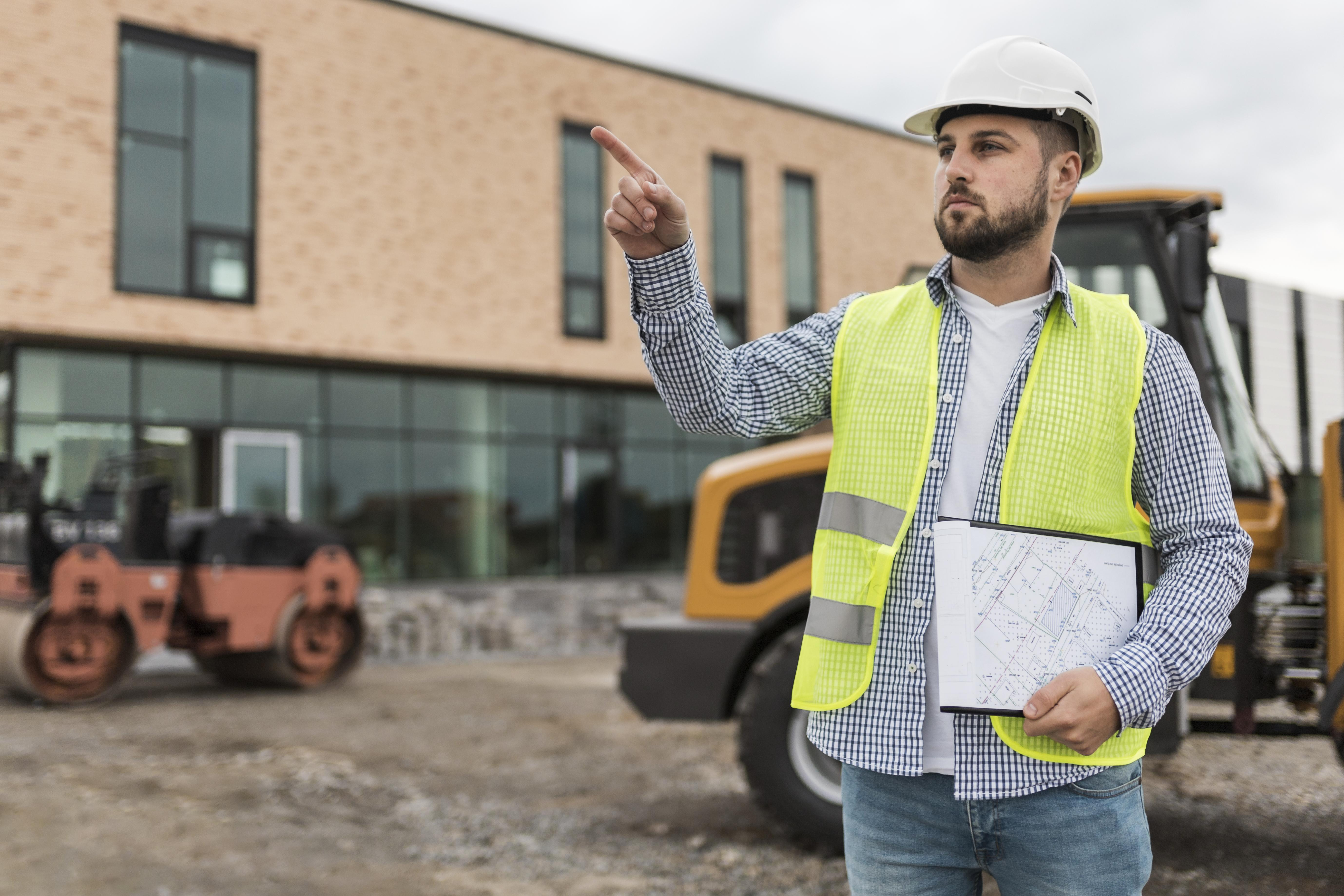 Medium Shot Man Working Construction Site
