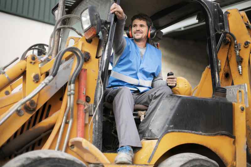 Man Using Excavator Digging Day Light