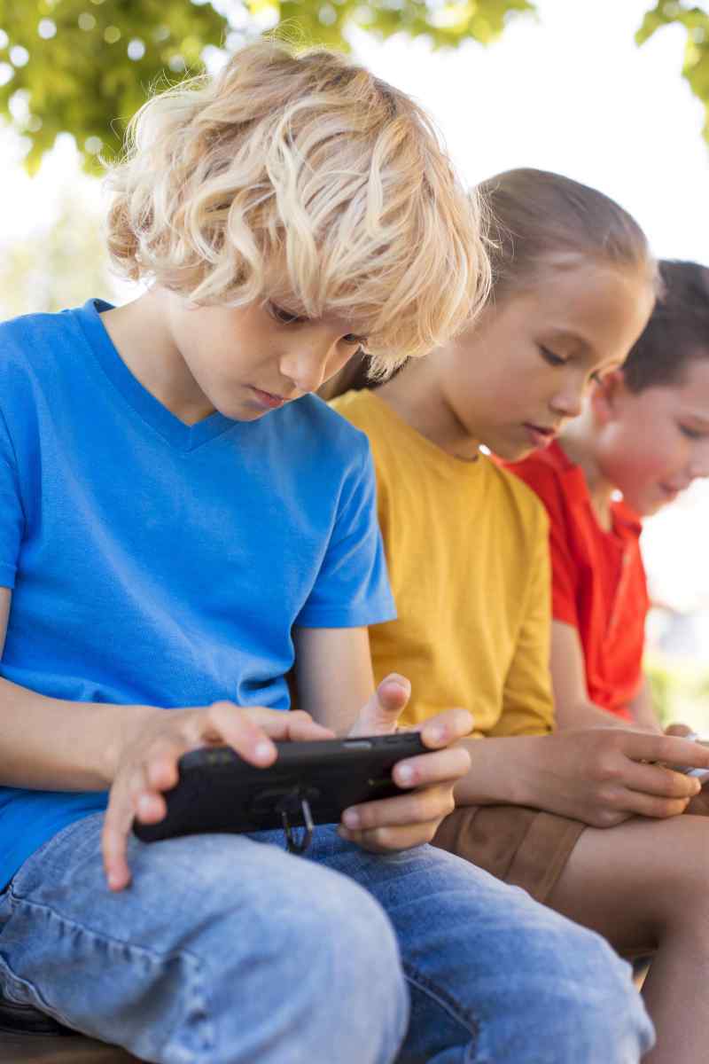Close Up Kids With Devices